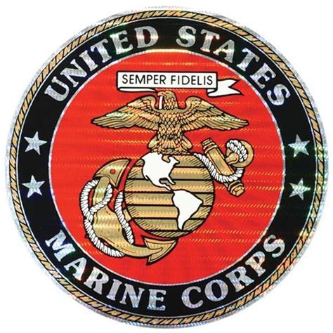 Usmc With Eagle Globe And Anchor Logo Large 12 Chrome Decal Military Republic