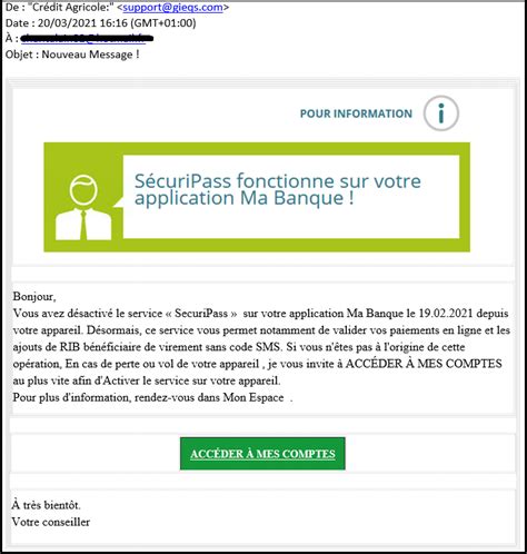 Alertes Phishing E Mail Crédit Agricole