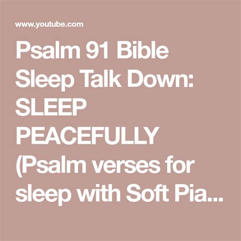 Psalm 91 Bible Sleep Talk Down Sleep Peacefully Psalm Verses For