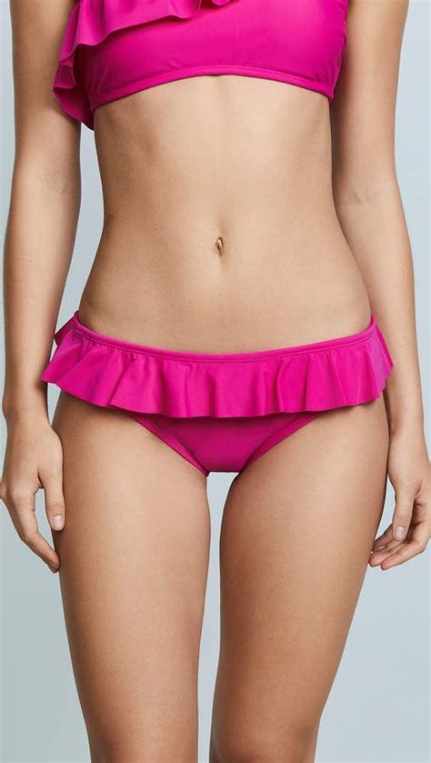 Solid Magenta Ruffle Bikini Bottoms Magenta Solid Shoshanna Ruffle