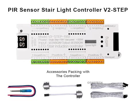 step led stair induction controller system motion step