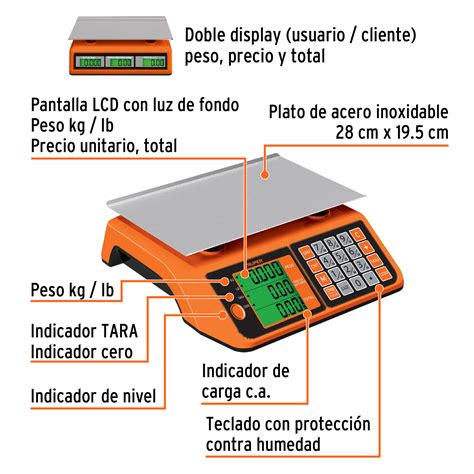 Ficha Tecnica Báscula electrónica multifunciones 20 kg Truper