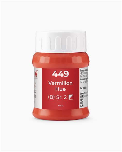 Buy Camel Artist Acrylic Colours Individual Jar Of Vermilion Hue In 500