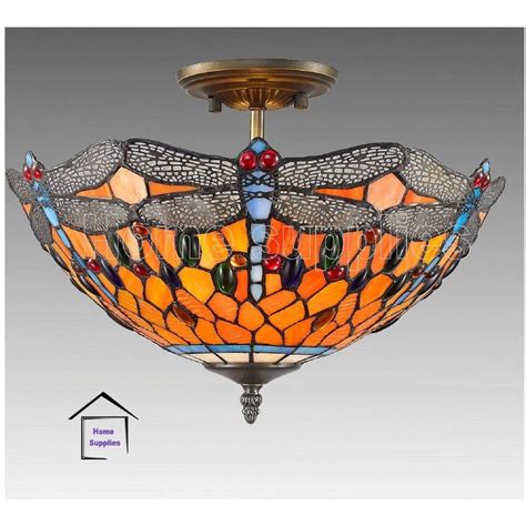 BELOFAY Tiffany Ceiling Light Stained Glass Handmade Ceiling Lights