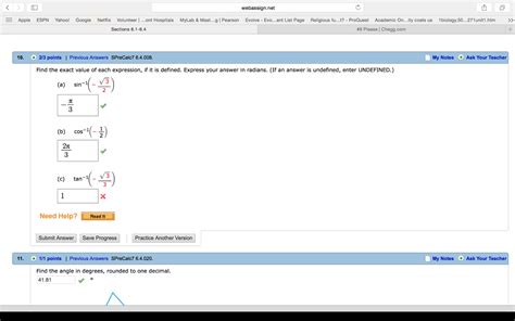 Solved Find The Exact Value Of Each Expression If It Is