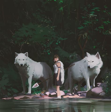 Anime Wolf Princess Mononoke Hd Wallpaper