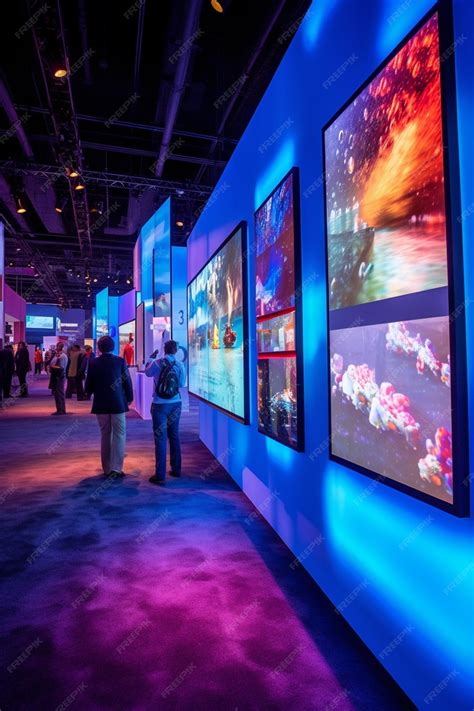Premium AI Image | exhibition with interactive digital displays in a