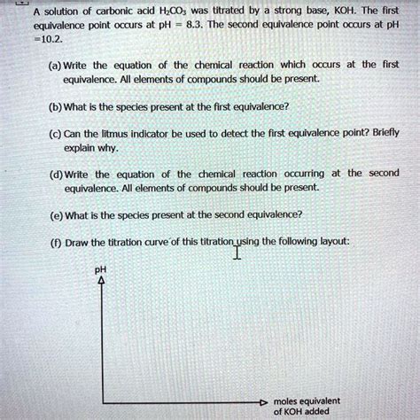 Solved A Solution Of Carbonic Acid Hcoz Was Titrated By A Strong Base