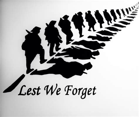 NZ ANZAC LEST WE FORGET SILVER FERN STICKER ORAFOL VINYL 29cm x 20cm ...