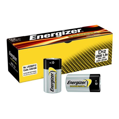 Energizer Size D Industrial Batteries 12 Pack 636108