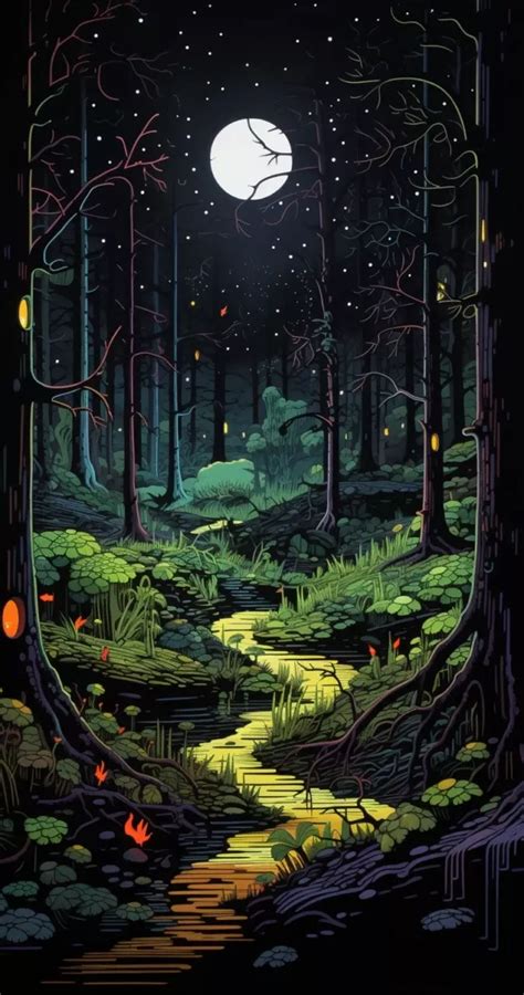 Night forest phone wallpapers – Artofit