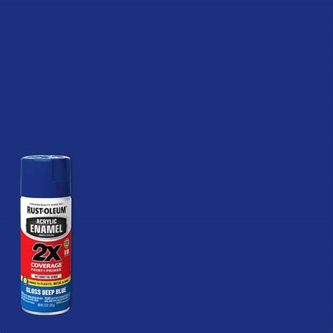 Rust Oleum Automotive 12 Oz Acrylic Enamel 2x Gloss Deep Blue Spray