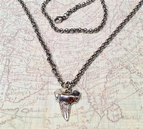 Shark Tooth Necklace Shark Tooth Necklace Silver Shark Tooth | Etsy