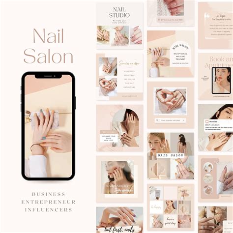 Instagram Post Templates Nail Salon Social Media - Etsy