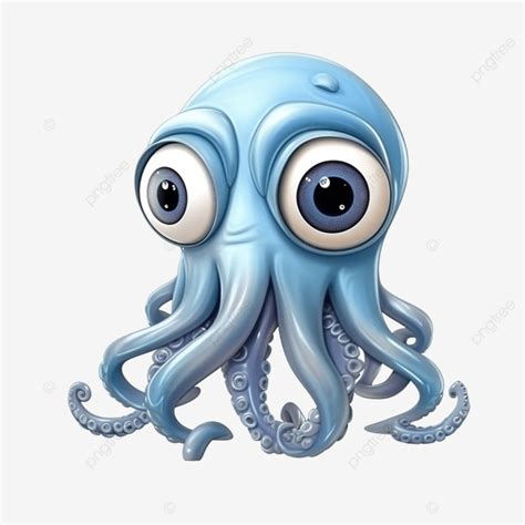 Cuttlefish Squid Mascot Ocean Cute Isolated Png Transparent Image