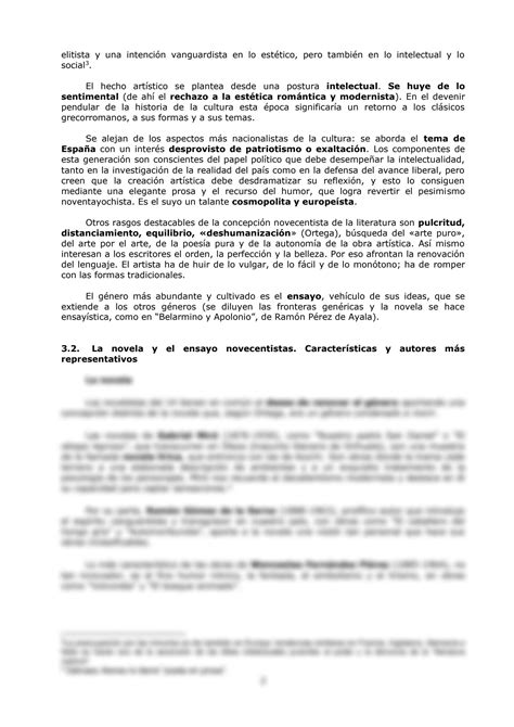 SOLUTION Tema 3 Novecentismo O Generaci N Del 14 Caracter Sticas De La