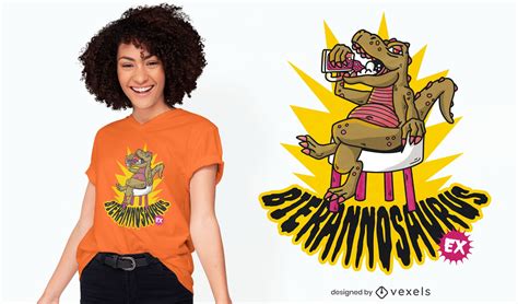 T Rex Drink Beer T Shirt Design Vector Download