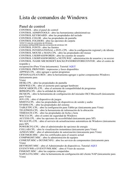 Lista Comandos Windows