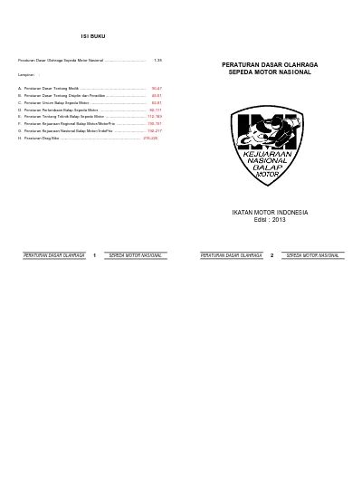 PERATURAN DASAR OLAHRAGA SEPEDA MOTOR NASIONAL IKATAN MOTOR INDONESIA
