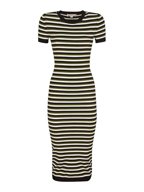 Knee Length Dresses Michael Kors Striped Dress Mh180vv4re322