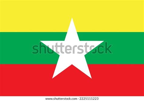 Myanmars Flag Simple Beautiful Stock Vector Royalty Free