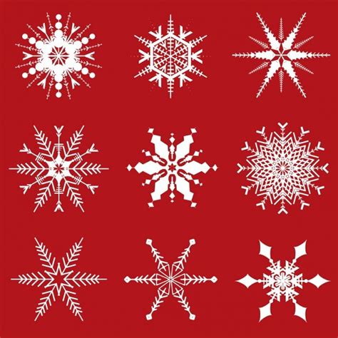 Fondo Rojo Con Copos De Nieve Vector Gratis