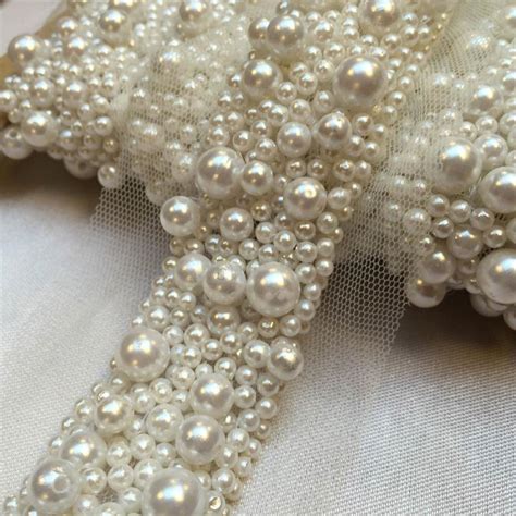 Multi Pearl Beaded Insertion Trim