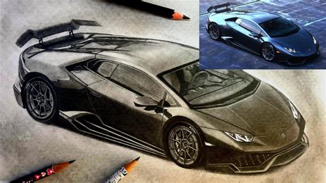 How To Draw A Realistic Lamborghini Lamborghini Huracan Youtube