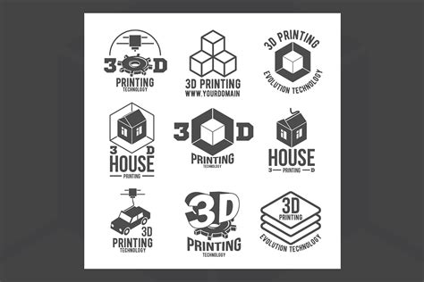 3d Printer Icons And Logotypes Creative Logo Templates Creative Market