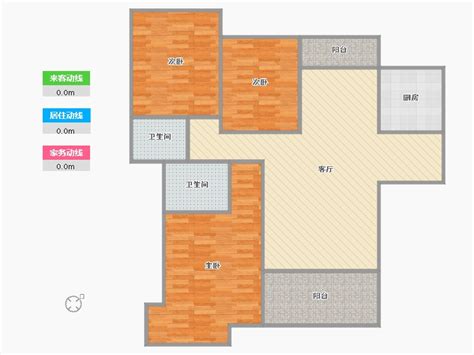 成都市圣桦城户型图3室1厅1卫2厨13078平方米 酷家乐