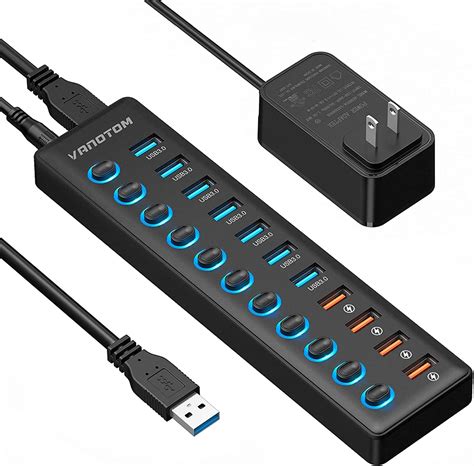 Amazon Powered Usb Hub Vanotom Port Usb Hub Splitter