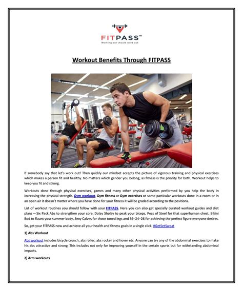 Workout Benefits Through Fitpass By Fitpass India Issuu