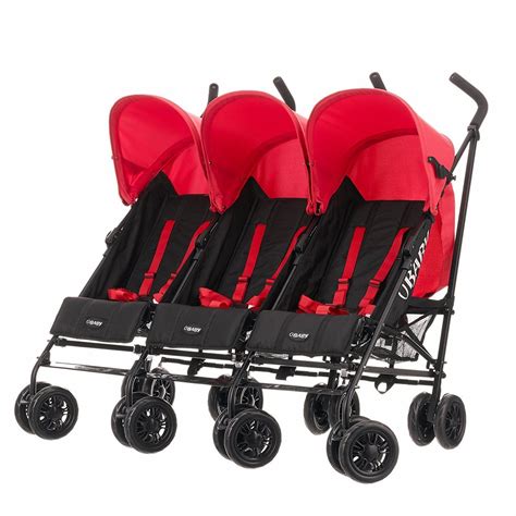 Obaby Mercury Triple Stroller Black Red Baby Strollers Jogging