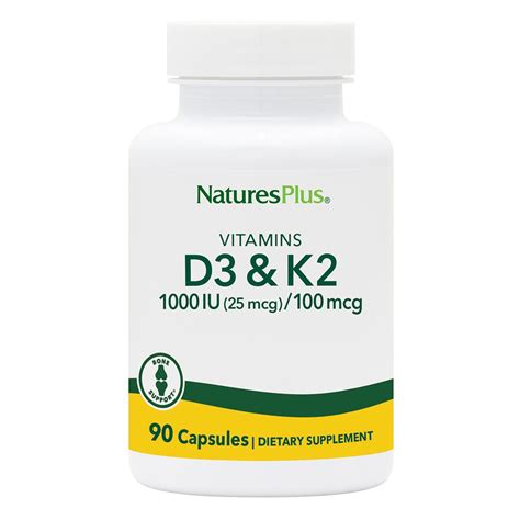 Natures Plus Vitamin D3 1000 Iu And Vitamin K2 100 Mcg 90