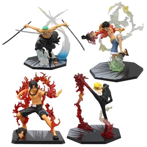 Action Figure One Piece Luffy Zoro Ace Sanji Anime Figura De A O