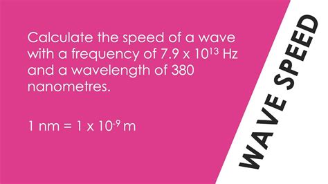 Calculate The Speed Of A Wave Worked Example Gcse Physics Youtube