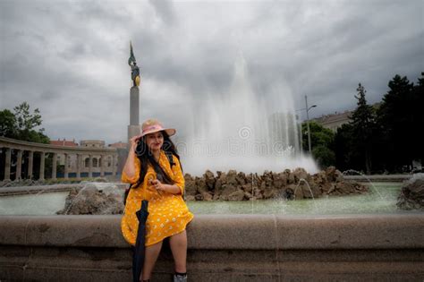 Summer Travel Vacation Concept Happy Traveler Asian Woman With Dress