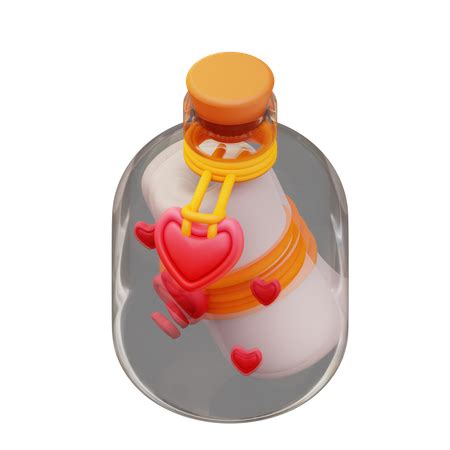 10,505 3D Love Letter In Bottle Illustrations - Free in PNG, BLEND ...