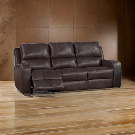 Benjara In Flared Arm Leather Rectangle Cushioned Seat Recliner