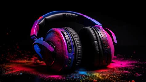 Neon headphones. Illustration 22336942 Stock Photo at Vecteezy