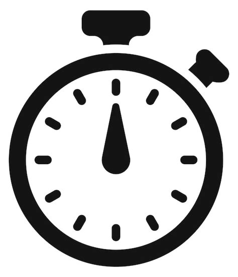 Icono de línea de cronómetro reloj temporizador símbolo negro Vector