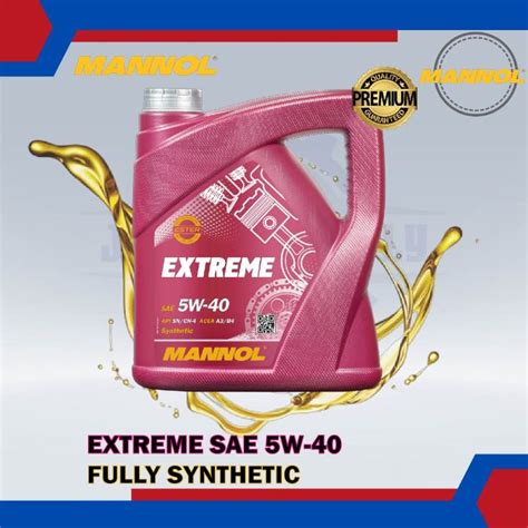 MANNOL EXTREME SAE 5W 40 7915 FULLY SYNTHETIC ENGINE OIL 4L Lazada