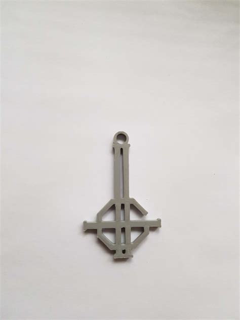 Ghost Band Logo Inverted Cross Crucifix Keyring Satanic Etsy Uk