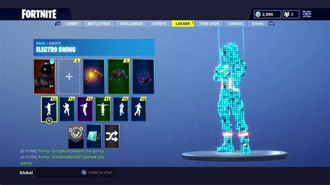 New Fortnite Emote Electro Swing With Different Skins Youtube