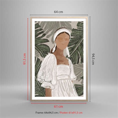 Obraz Plakat Portret egzotyczny 61x91cm Boho Kobieta Liście