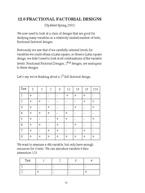 Fractional Factorial Designs | Confounding | Matrix (Mathematics)