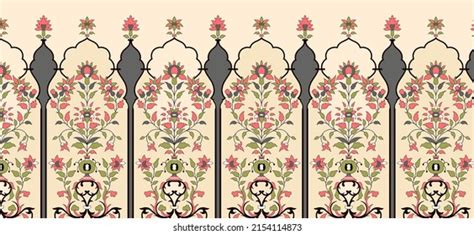 Digital Textile Design Motif Geometrical Border Stock Illustration ...