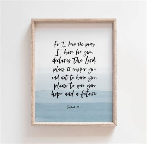 Jeremiah 29 11 Bible Verse Wall Art For I Know The Plans Etsy