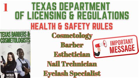 Texas Department Of Licensing Rules Regulations HEALTH SAFETY RULES