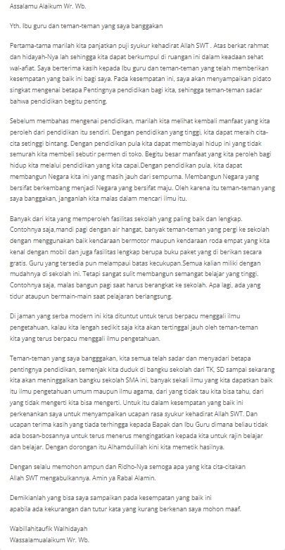 8 Contoh Pidato Sekolah Tentang Pendidikan And Hari Pahlawan